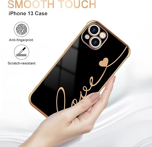 Miniatura 5 de LCHULLE Funda compatible con iPhone 13 para mujeres y niñas, bonito diseño de corazón de amor, cubierta de TPU suave a prueba de golpes, protección