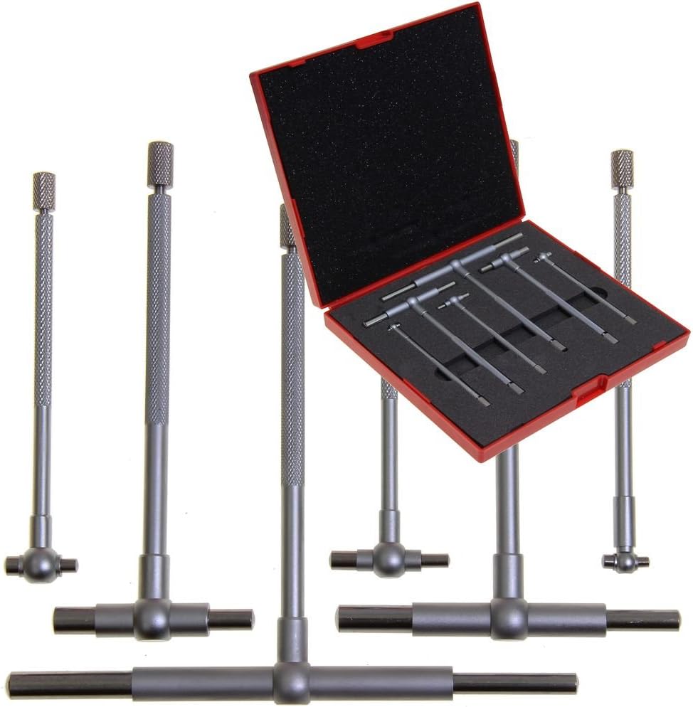 Anytime Tools Bore Gauge 6 pc 5/16"-6" Premium Telescopic High Precision T-Gage Set w/Hard Shell Case
