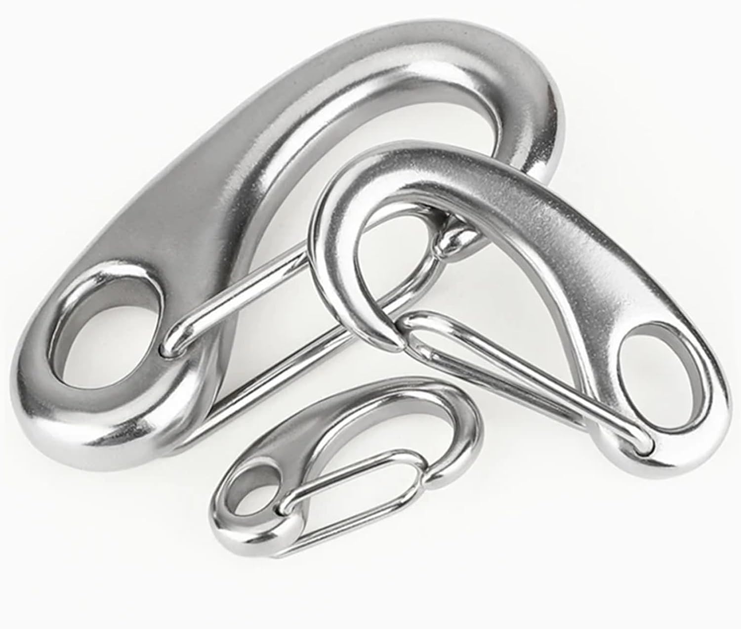 Frühlingskarabinerhaken, 10 Stück Karabinerhaken aus Edelstahl 316 mit Federverschluss for Wandergürtel