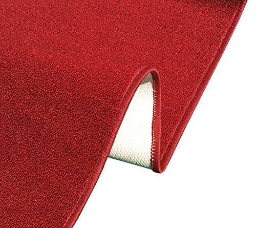 Red Solid Plain Rubber Backed Non-Slip Hallway Stair Kitchen Runner Rug Carpet 31In X 10Ft #TOP2