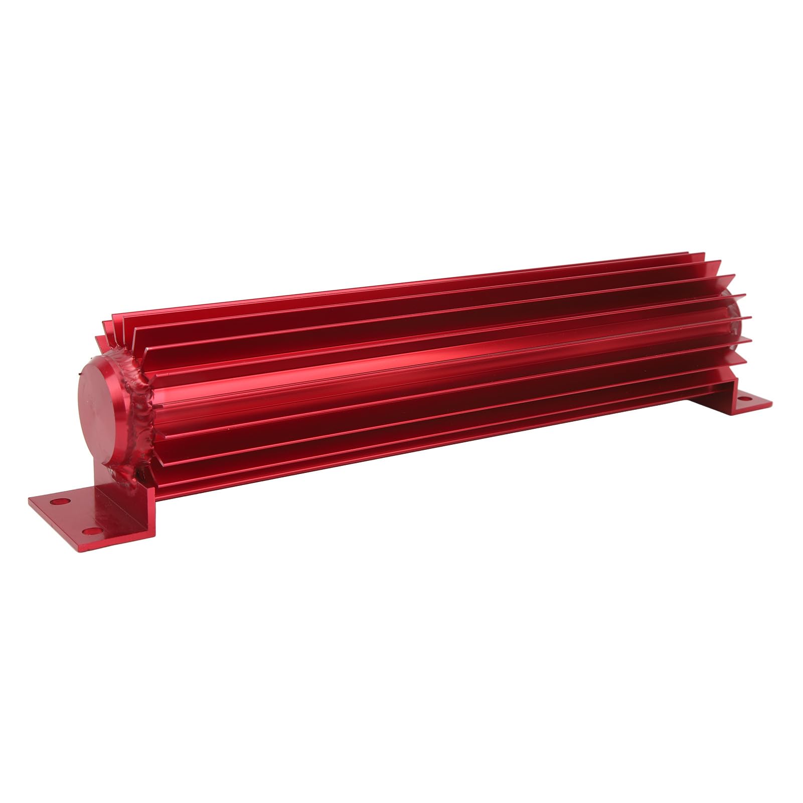 Dissipatore di Calore con Trasmissione a Doppio Passaggio in Alluminio Anodizzato Alettato a Doppio Canale, Universale per Camion per Auto (Rosso)