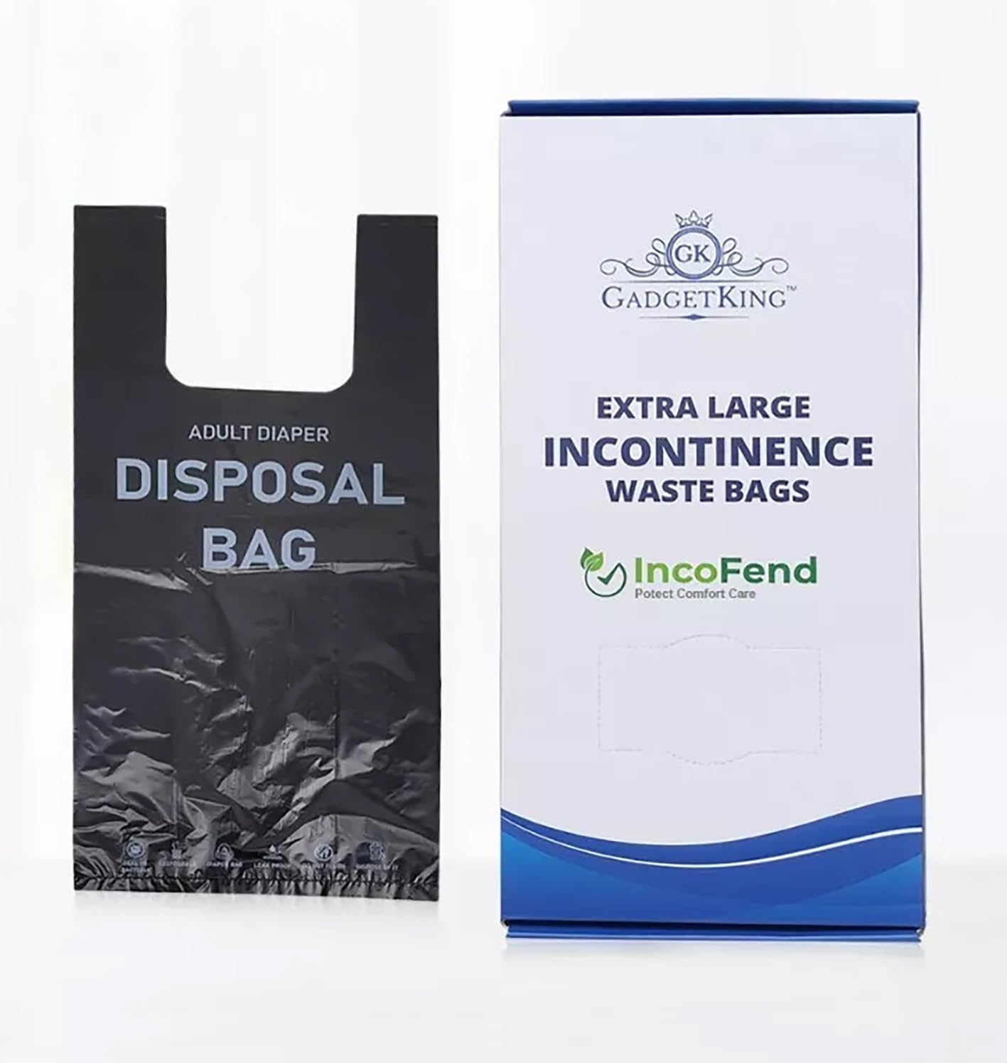 IncoFend 100 Pack Extra Large Adult Incontinence Nappy Disposal Bags Diaper Sack XL Waste Lavender Scented Sacks Roll Dispoable Easy Tie Handles Nappies Heavy Duty Strong For Sanitary - Image 2