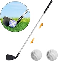 Vista 3 de Putter de golf, juego de 2 putter bidireccional para padres e hijos, eje de putter resistente, agarre antideslizante, mini putter de golf