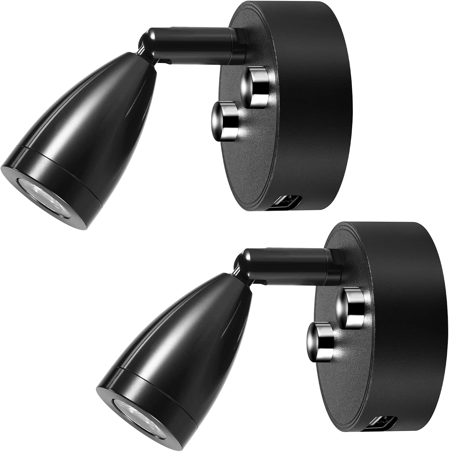 JahyElec RV Lights, DC 12V24V 3W 3000K Warm White Spotlight with USB Charging Port