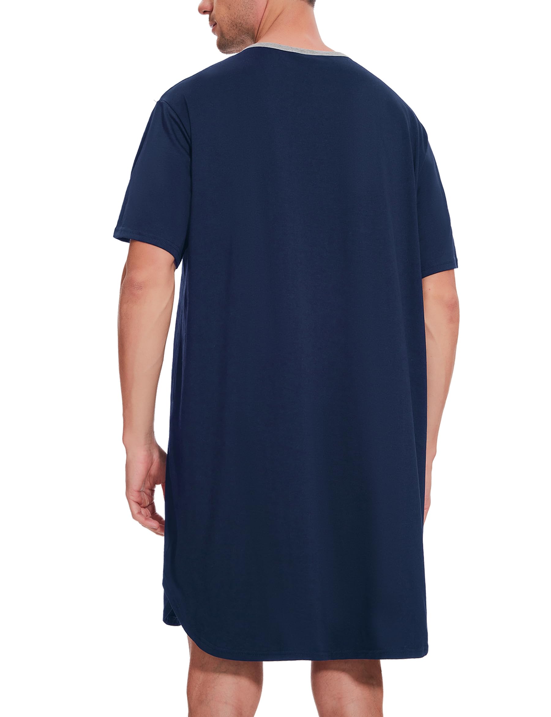 Uniexcosm Camisa de Dormir para Hombre Pijama Manga Corta de Algodón