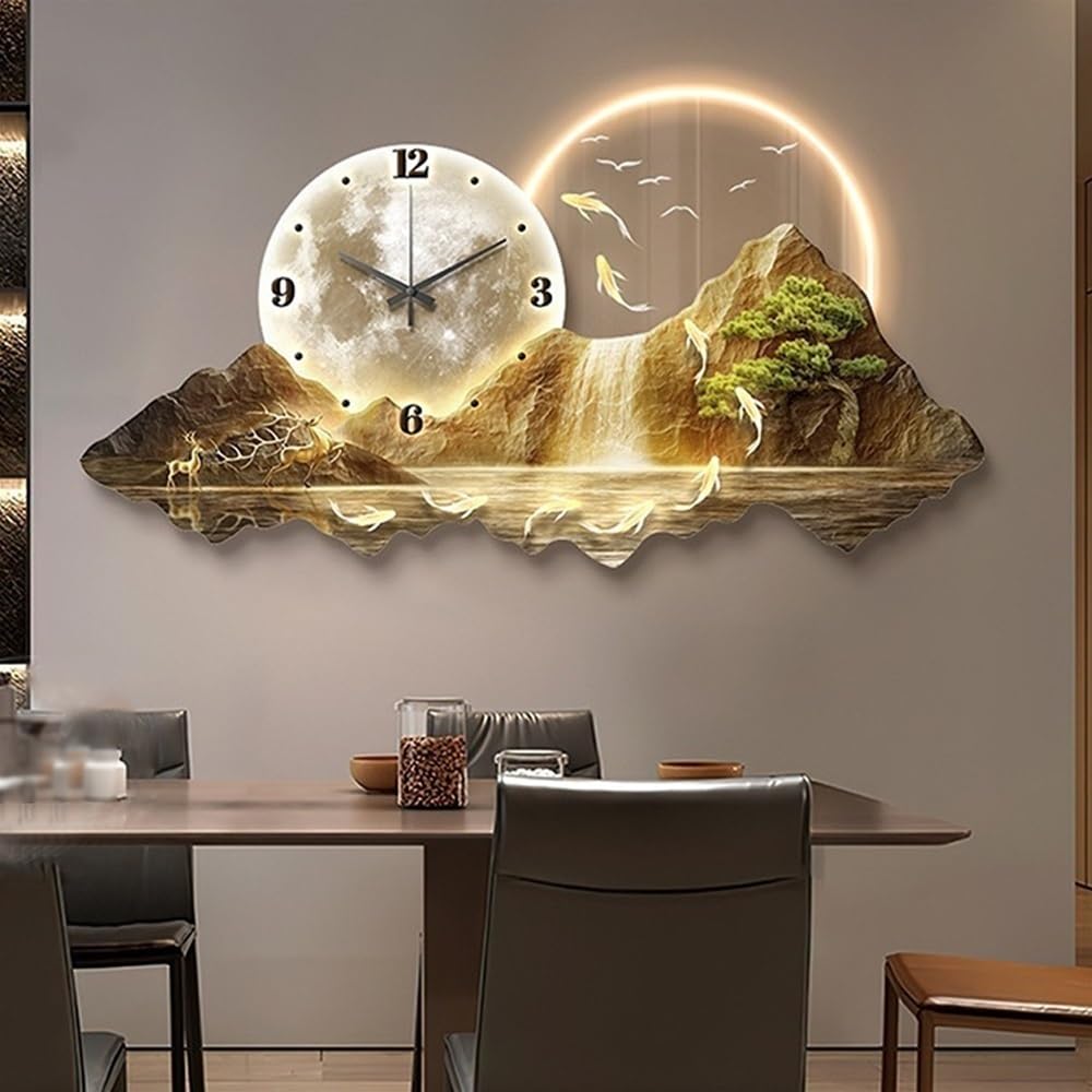 Orologio da parete con illusione a LED 3D, arte decorativa moderna per camera da letto, soggiorno, appartamento, casa colonica