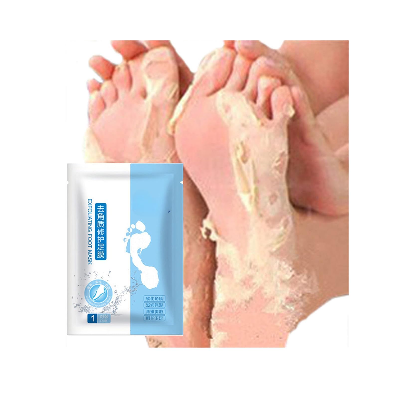 Set di 2 maschere esfolianti per piedi, rimozione della calli naturale, per piedi secchi screpolati, cura dei piedi con cura idratante