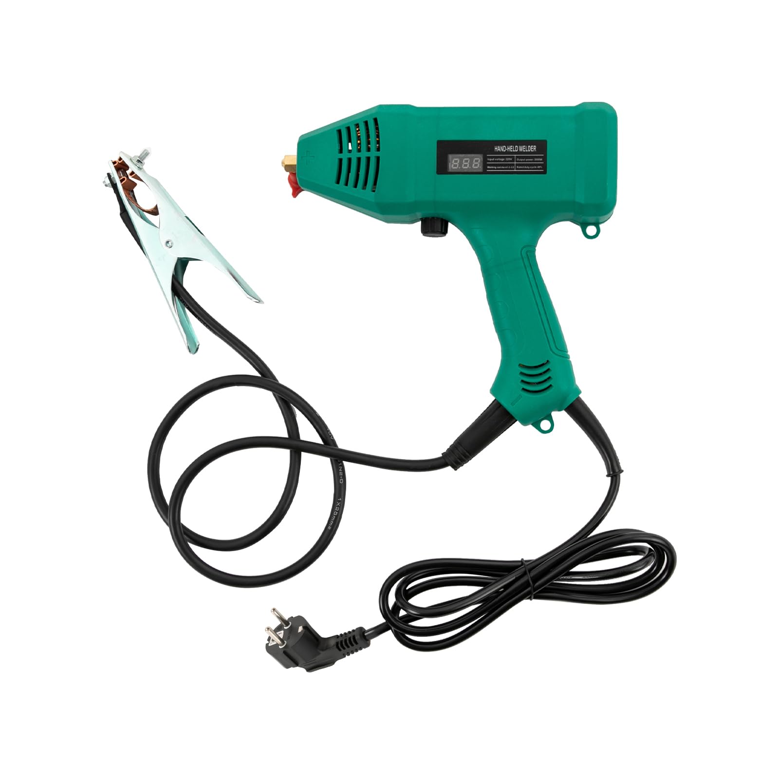 Przenośna spawarka ręczna 220 V/3000 W, spawarka łukowa, cyfrowy pistolet spawalniczy z wyświetlaczem LED