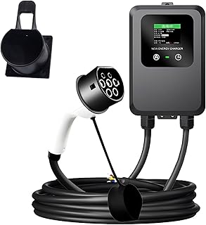 EV Car Charger 7KW 32A Type 2 Electric Vehicle Charging Stations Home Car Smart EV Wall Charging Charger with 5M Cable (Co...
