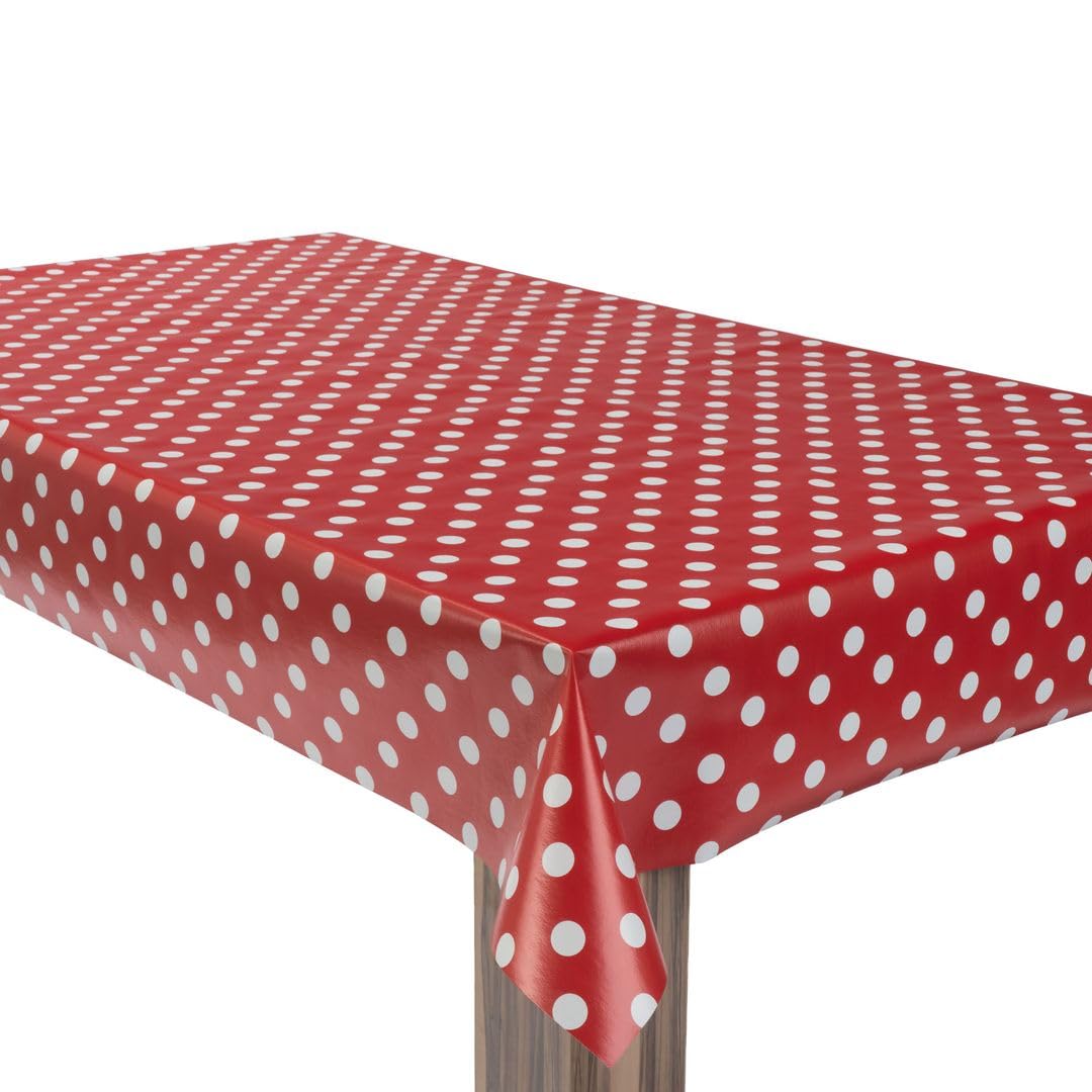 laro Wachstuchtischdecke Punkte Mix Eckig PVC - Abwischbare Tischdecke als Meterware, Wasserabweisende Tischdecke für Küche, Balkon & Garten