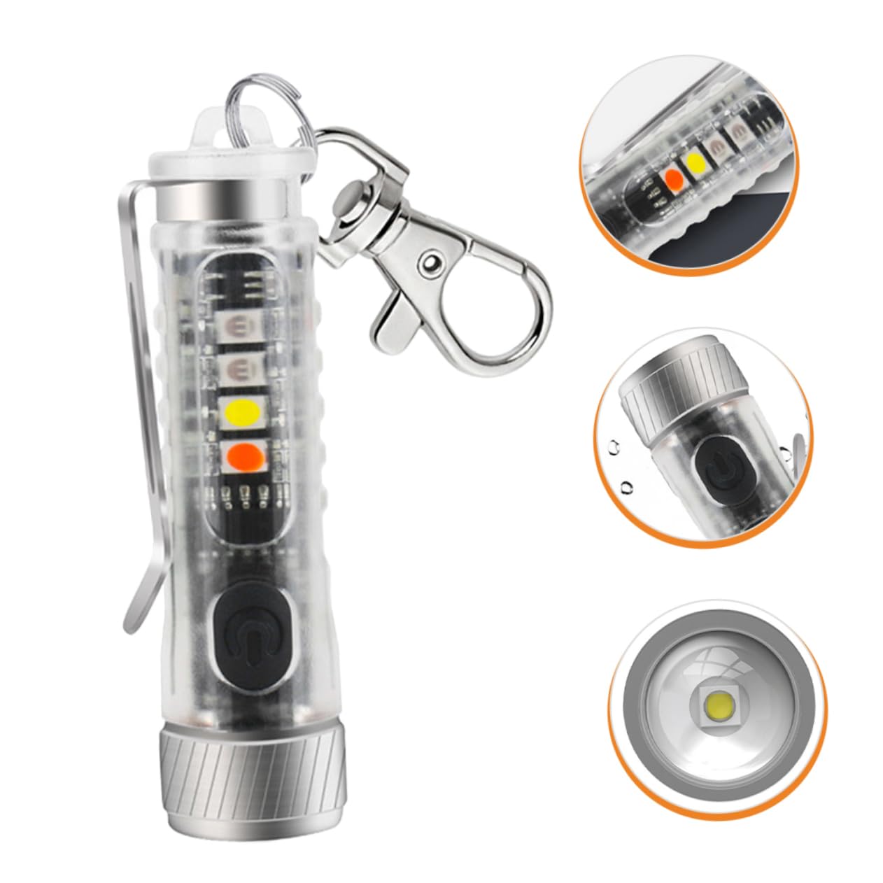 BESPORTBLE 3pezzi Mini Torcia Led Ricaricabile Da Portachiavi Leggera e Compatta Per Emergenze e Attività Outdoor Con Diverse Modalità Di Illuminazione