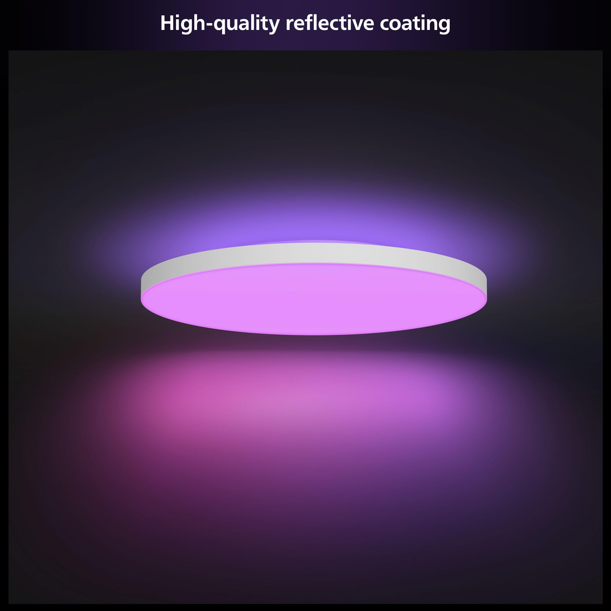 Condition photo showing New/Like New for philips hue datura smart ceiling panel (large round 2.49 in x 22.60 in) white & color light, bluetooth compatible, voice control with alexa, apple home & google assistant