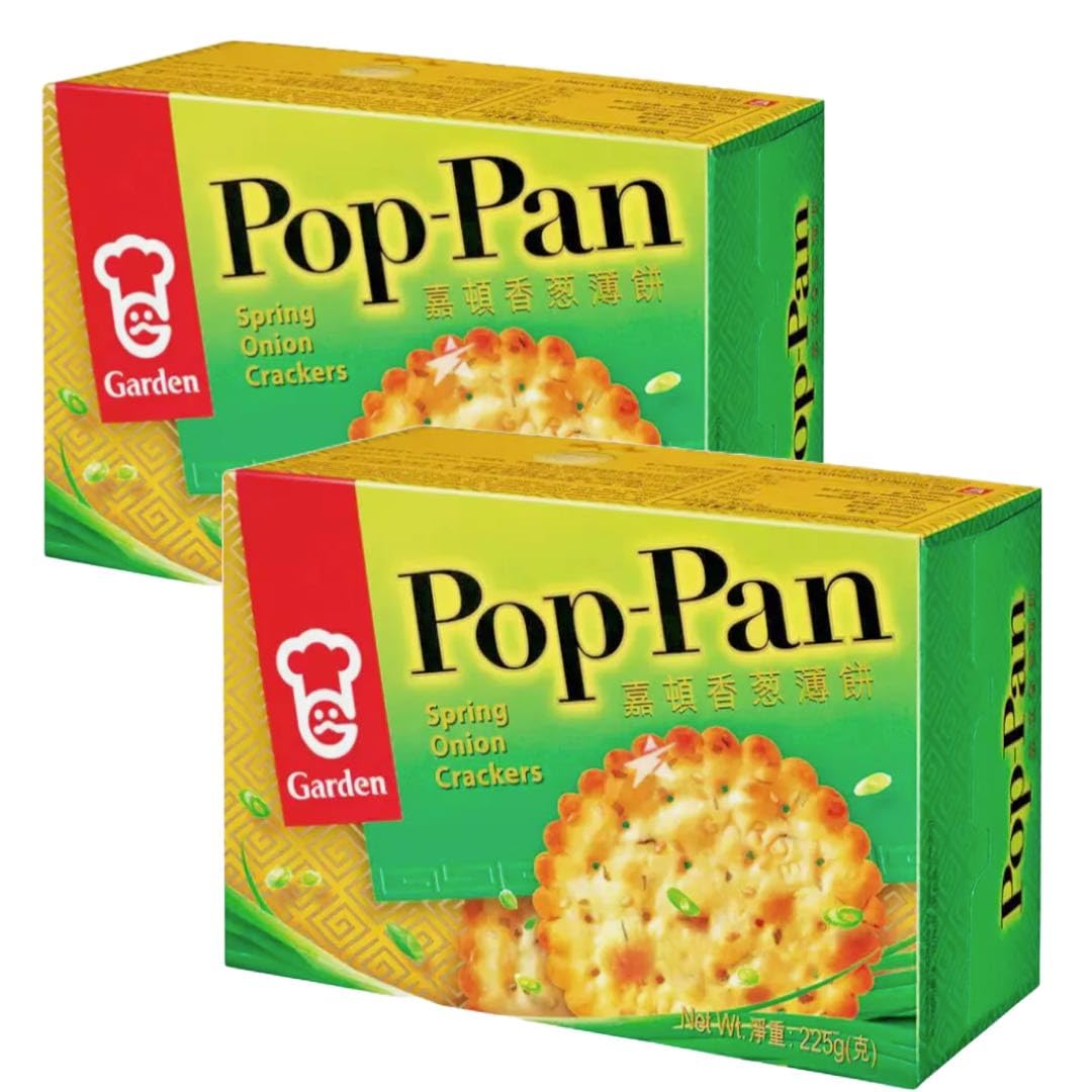 GARDEN Spring Onion Crackers Biscuit Pop-Pan Snacks 200g (Pack of 2)