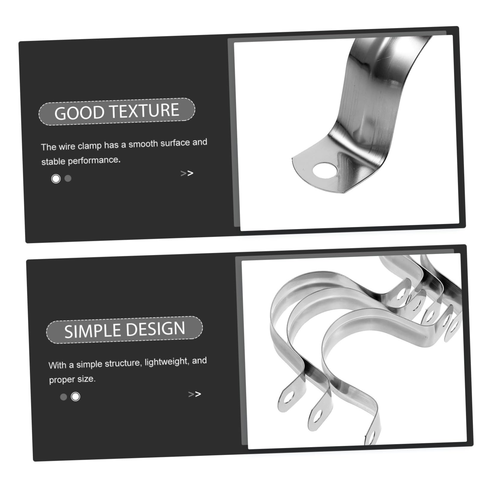100 pièces Colliers Serrage U-tube Acier Inoxydable Colliers Métalliques Robustes pour Fixation Tuyaux et Câbles Clips Tube Résistants pour Installation Fils et Conduits