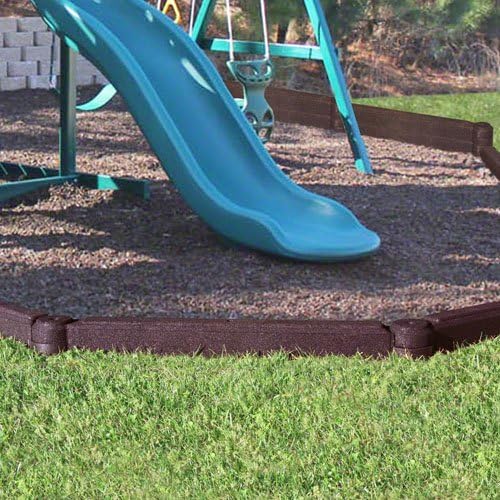 KIDWISE FlexiStack 4 Foot Rubber Border - Brown - Landscaping, Gardening, or Playground Edging