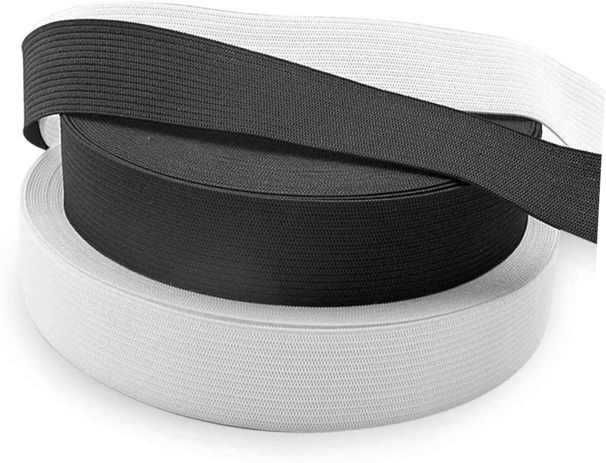 TEHAUX 1 Roll 30 Meters Stretchy Knitting Elastic Bands DIY Clothing Elastic Flat Elastic Band for Sewing 1mm Thick Black