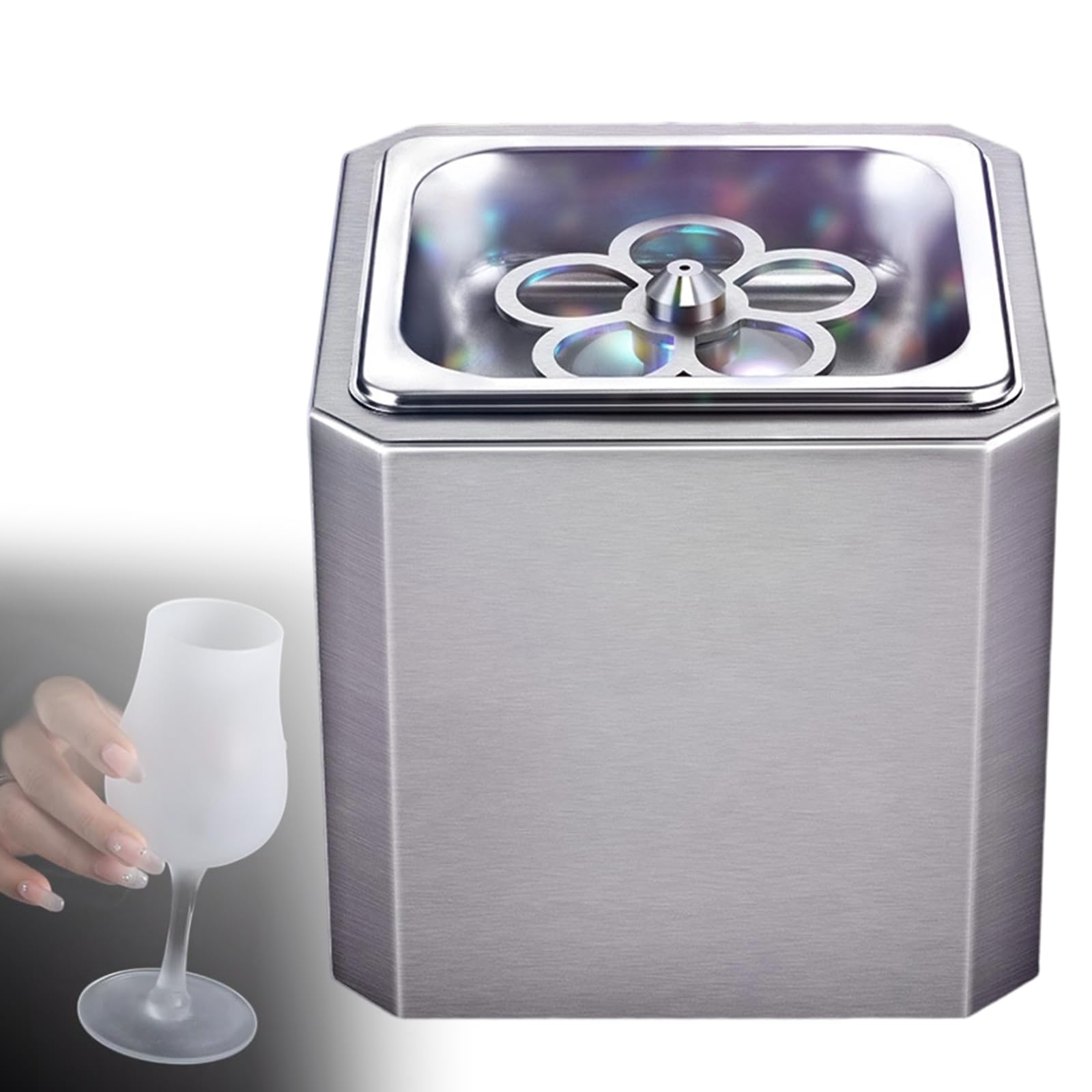 Xjleftonomie Glass Froster Co2 Glass Chiller, Commercial Ice Cup Machine, Quick Freeze To -25℃, Led Light, 6s Quick Cooling For Bar, Restaurant, Kitchen, Hotel A