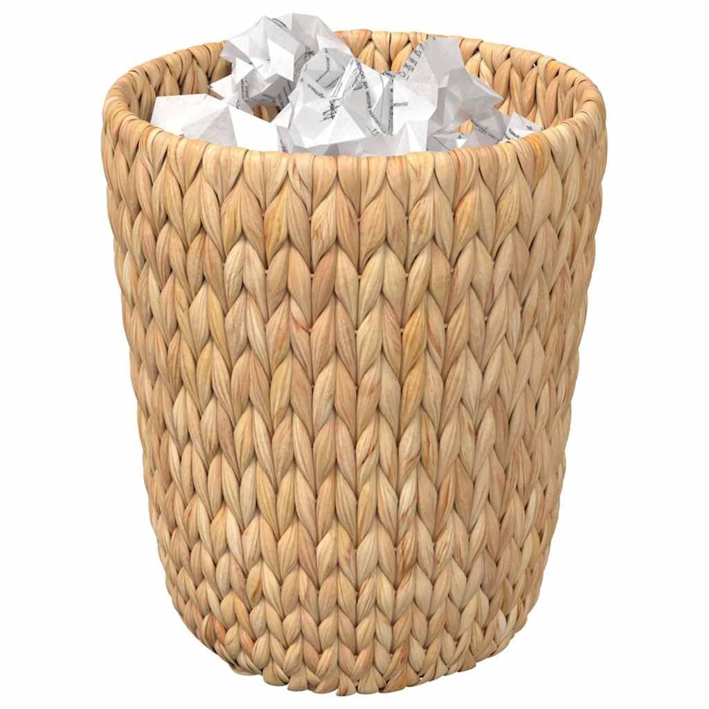 Papierabfallbehälter aus Wasserhyazinthe Natur 26 x 26 x 29 cm 2 Stück mit Griff zylindrischer Korb für Wohnzimmer Büro Schreibtisch Ordnungshelfer und Aufbewahrung