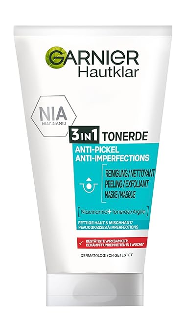 Garnier Hautklar 3 in 1 Gesichtsreinigung für unreine Haut, Reinigung ...