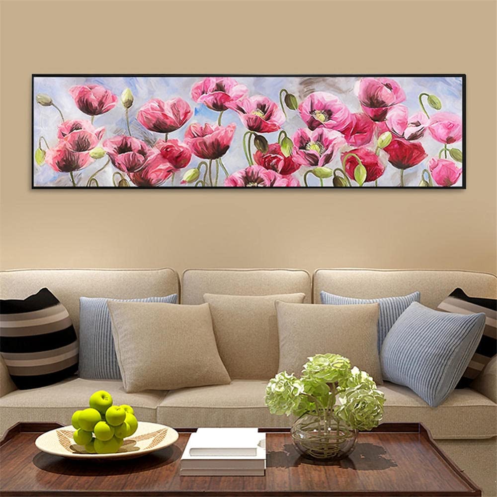 Point de croix kits mosaique fleur rose pour créer une déco chambre apaisante