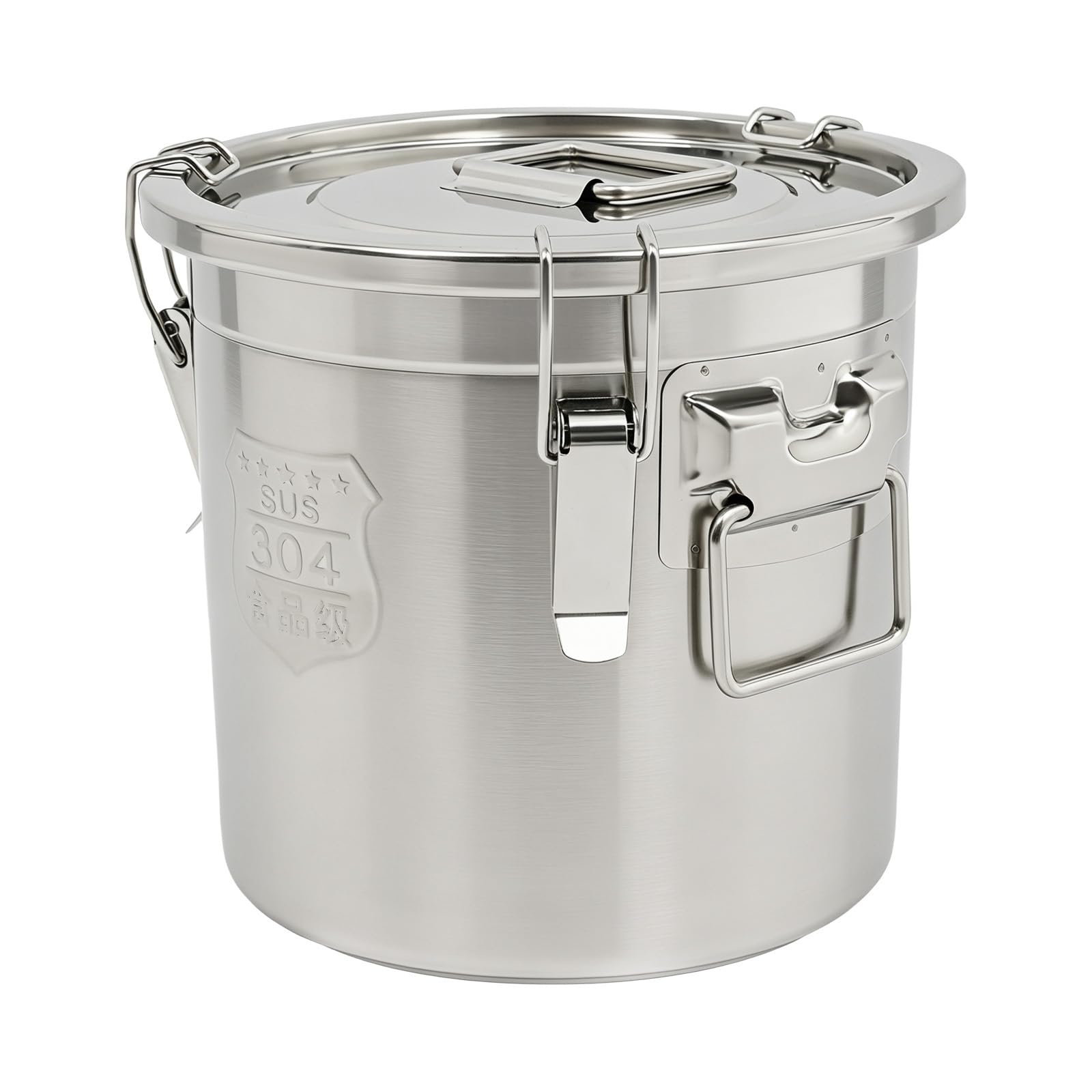 Contenitore per cereali in acciaio inox da 12 l, secchio alimentare | Bidone alimentare, secchio ermetico con coperchio, per conservare riso, farina e cereali