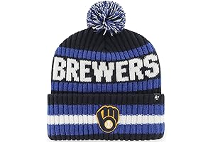 '47 MLB Unisex-Adult Primary Logo Bering Cuffed Knit Pom Beanie Hat One Size