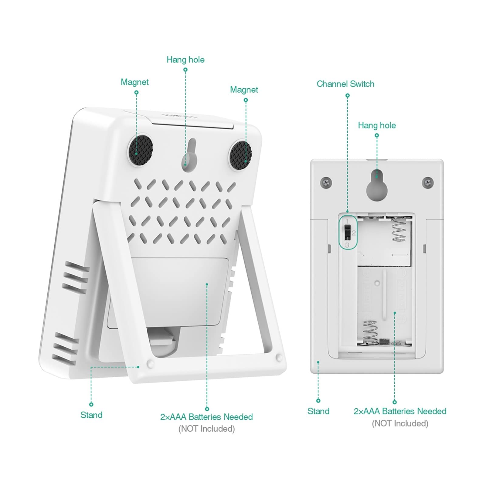 Termómetros para piscinas Termómetro digital al aire libre Sensor inalámbrico Monitor de temperatura interior Lcd Relojes de mesa de escritorio para piscinas interiores y exteriores, spas y jacuzzis