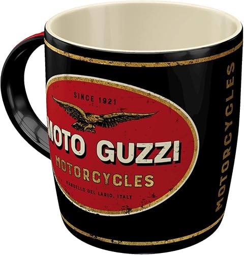 Nostalgic-Art Taza de café retro, Moto Guzzi – Logo Motorcycles – Idea de regalo para fanáticos de las motocicletas, taza de cerámica, divertido