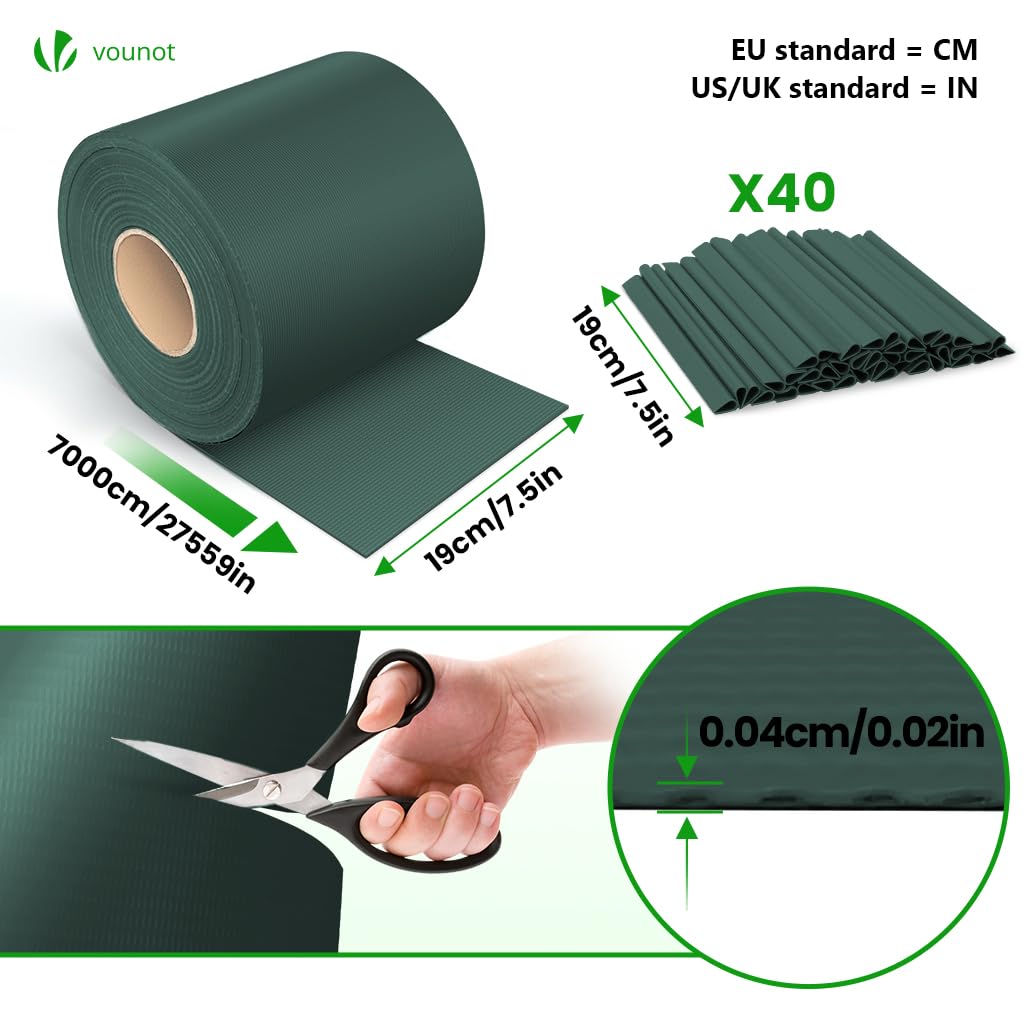 VOUNOT® PVC Privacy Screen Strips 450 g/m² Garden Privacy Fence Screen 70m x 19cm Double Rod Mats with 40 Clips for Deck Patio - Image 4