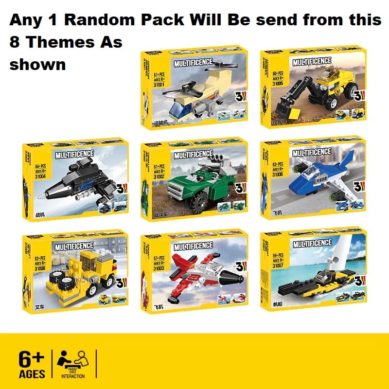 Image of Bestie toys 3 in 1 Architect Suprise Theme Series There are 8 Different Themes in Block Construction Random Theme Will be Send As per Stock (Suprise Blocks Pack of 1)