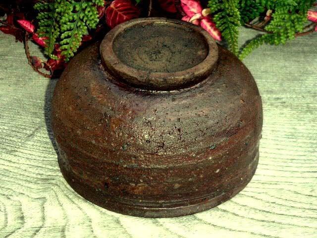 大変に古い 信楽 茶碗 無銘 桐箱付き 骨董品♥大変に古い 信楽 茶碗 桐