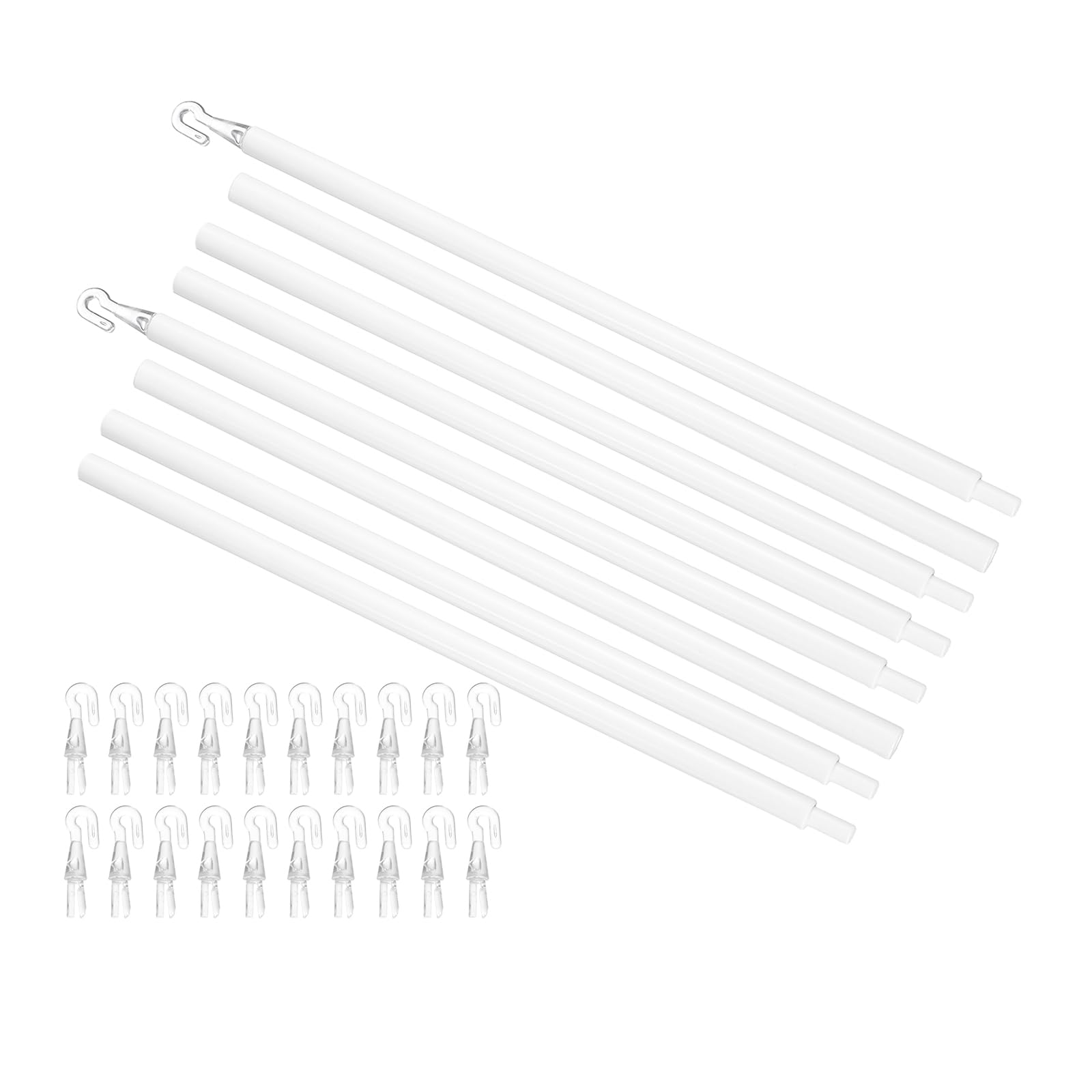 Baguette de store de 116,8 cm lot de 2 tiges verticales avec crochet blanc pour fenêtres