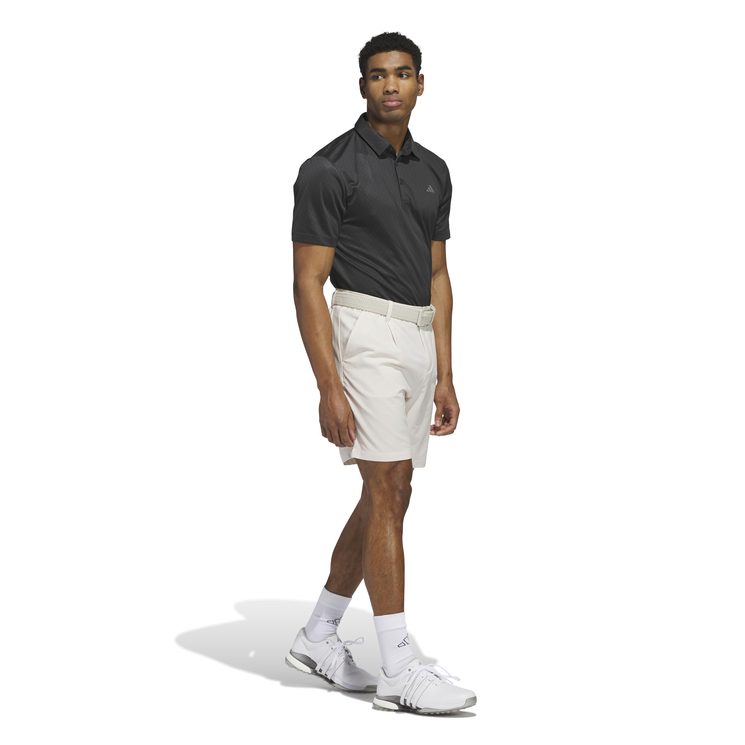 adidas Allover Print męska koszulka polo z nadrukiem (opakowanie 1 szt.), Węgiel S18/czarny, L