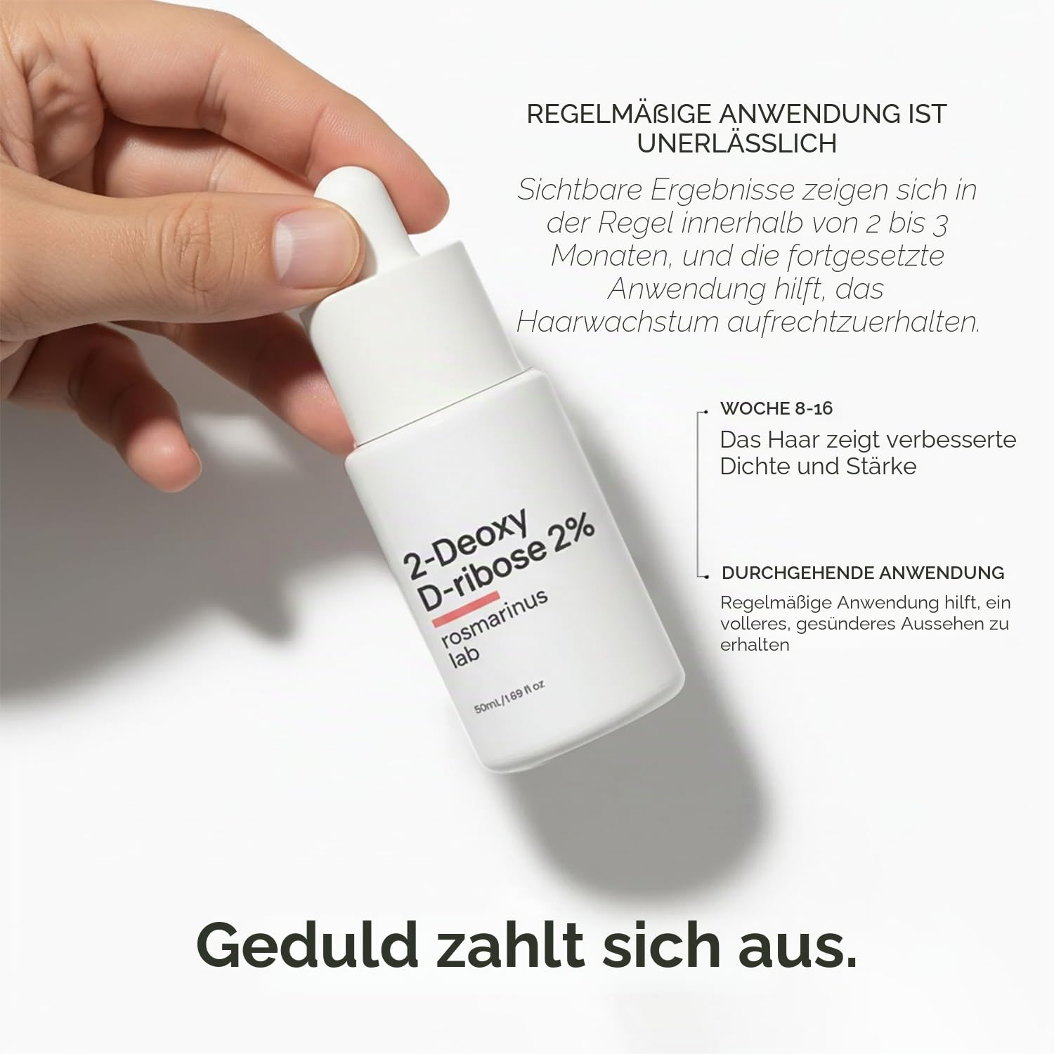 2dDR 2% Haardichte-Serum – Kopfhautlotion für sichtbar volleres Haar – Unterstützt Haarwachstum & -stärke – Leichte, nicht fettende Formel – Für Männer & Frauen – 50 ml
