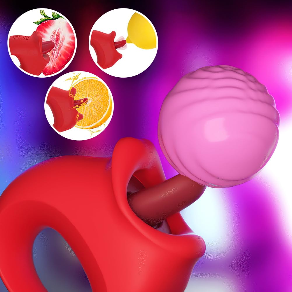 Lingua Vibrante Clitoride Sexytoysys Coppia - Vibrator con 10 Modalità Leccamento e 10 Modalità Vibrazione, Vibratore con Anello Tiro Stimolatore per Clitoride, Toys Sessuali per Donna Uomini Coppie