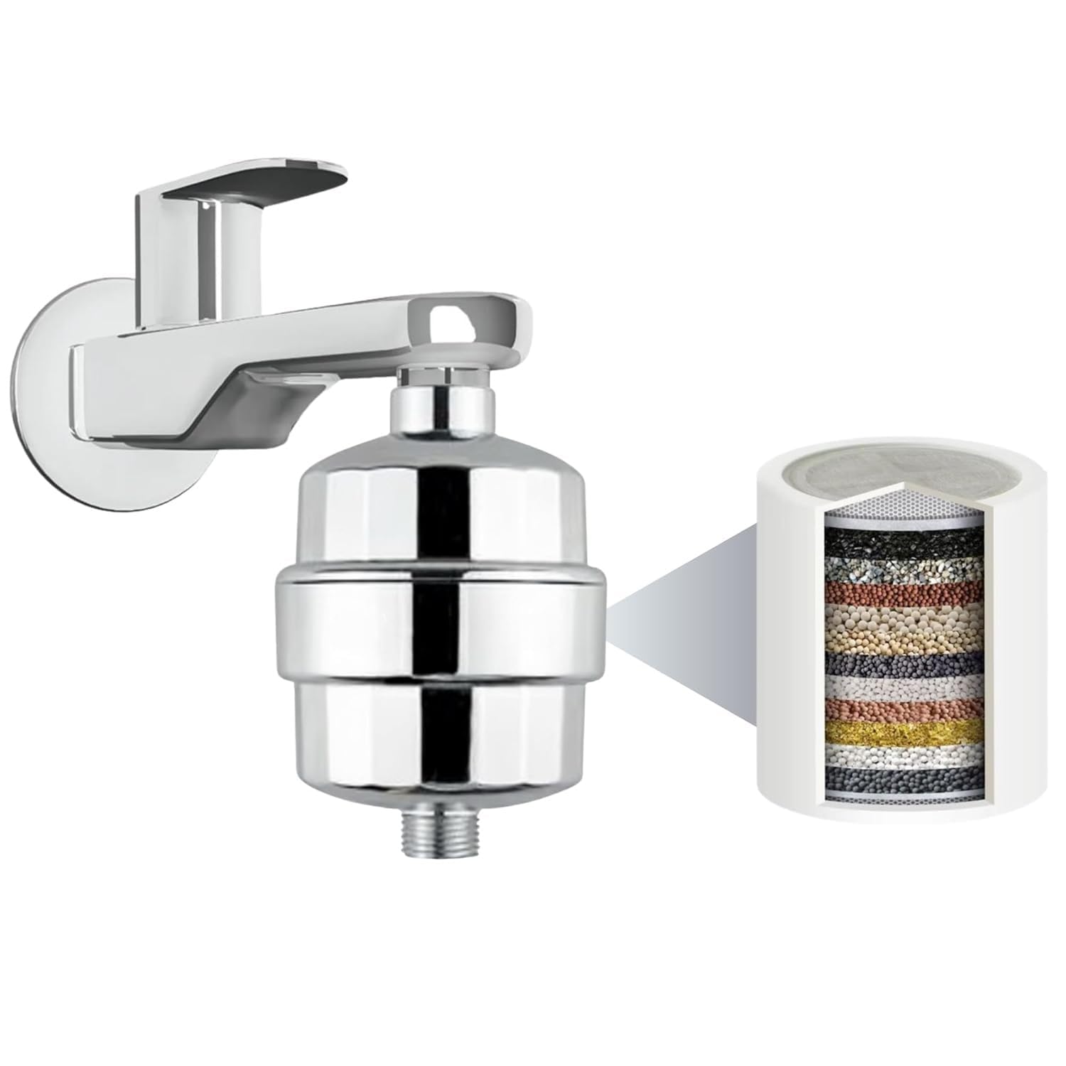 15-Stage Tap & Shower Filter | India’s Most Effective Hard Water Softener | 2X Active Media (KDF-55, FOF, Carbon) | Hard Water Softener for Bathroom | Fits All Taps & Showers-image-44