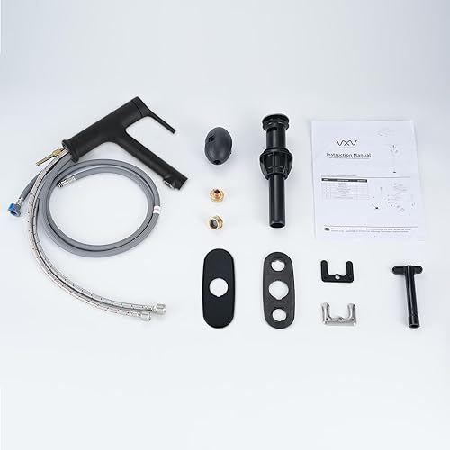 Miniatura 7 de VXV Grifo de lavabo de baño con rociador extraíble, pantalla digital LED, mango único, acero inoxidable con mini barra de preparación para 3 o 1