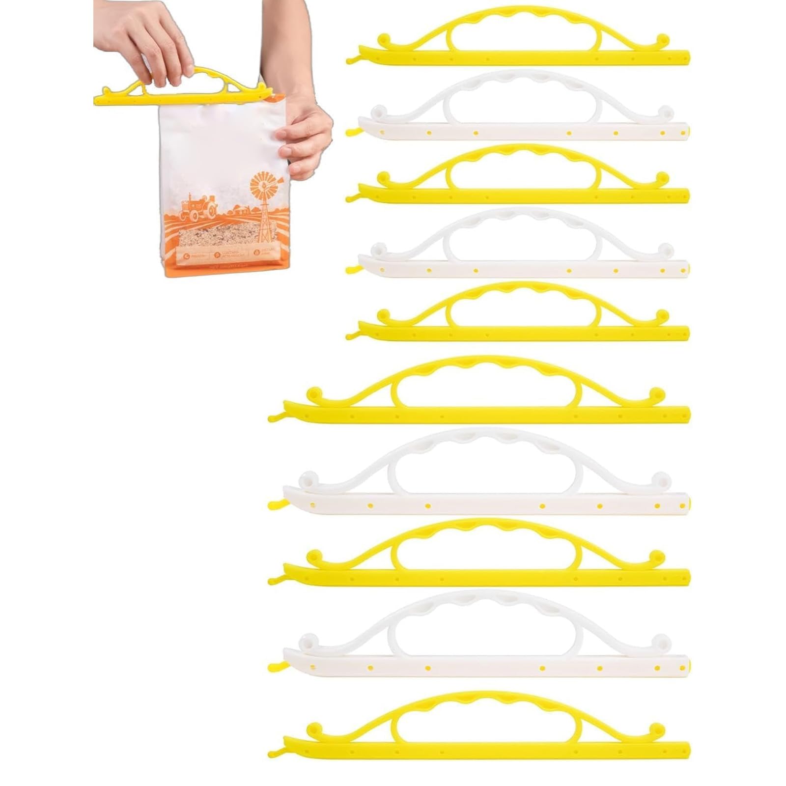 Kalttoy Multicolor Of 10 Sealing Clip For Chip Cereal Storage Food Bag Sealers With Handle Kitchen Organization Tool Leak Proof Pp Sealing Clip