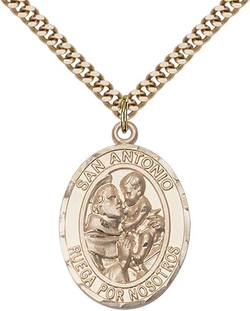 Bonyak Jewelry 14k Yellow Gold-Filled Virgin of The Globe Pendant, Size 3/4 St Christopher Charm Gold Bonyak St. Peter Gold-Filled Medal
