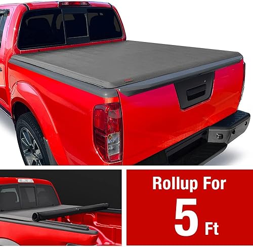 Miniatura 2 de MaxMate Cubierta suave enrollable para caja de camioneta compatible con Nissan Frontier 2022-2024  Caja de 5 pies (60 pulgadas)  TCN169057
