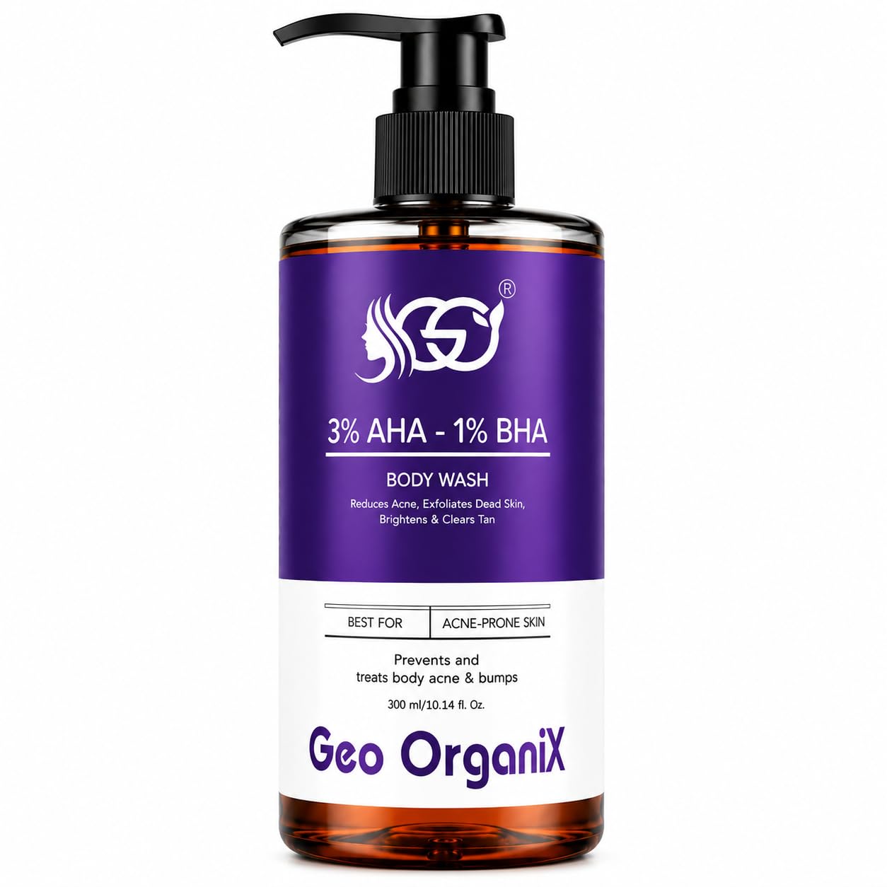 AHA BHA Body Wash 300ml with 3% Lactic Acid, 1% Salicylic Acid, 1% Glycolic Acid for Dead Skin Exfoliation, Acne & Body Bumps Reduction, Skin Brightening & Tan Removal, Paraben Free, Non-Drying Formula For Man And Women. (1)-image-16