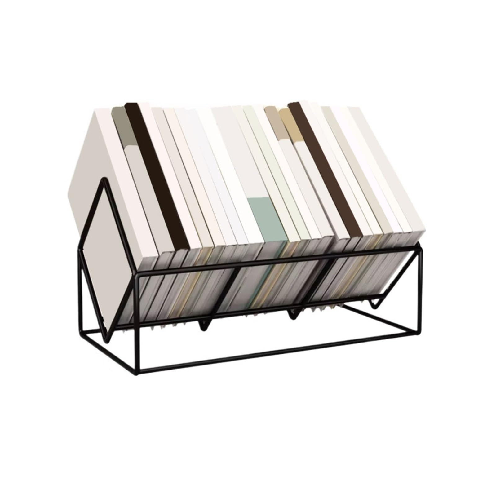 Lizhuzhuzs28 Bookcase Shelf Retro Iron Desktop Bookshelf CD Storage Rack for Home Dorm Office Bookshelf Display