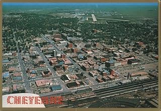 Cheyenne, Wyoming Aerial Cityscape with Airport Cheyenne WY Original Vintage Postcard