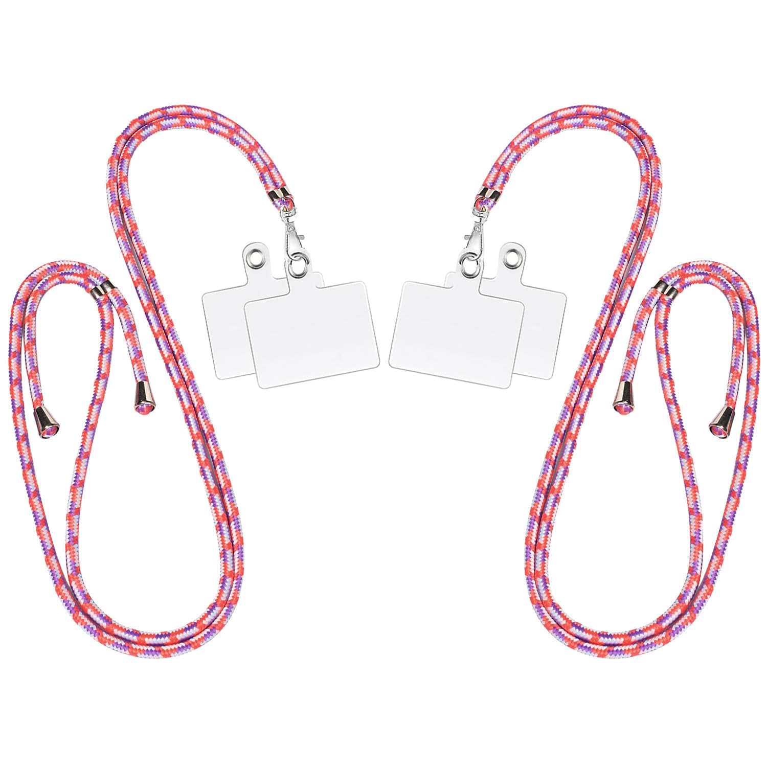 2 Packs Mobile Phone Lanyard,T Tersely Adjustable Nylon Neck Strap Lobster Clasp Hanging Strap Safety Tether with 4Pcs Clear Patches for Most Smartphones Cell Phone Accessories