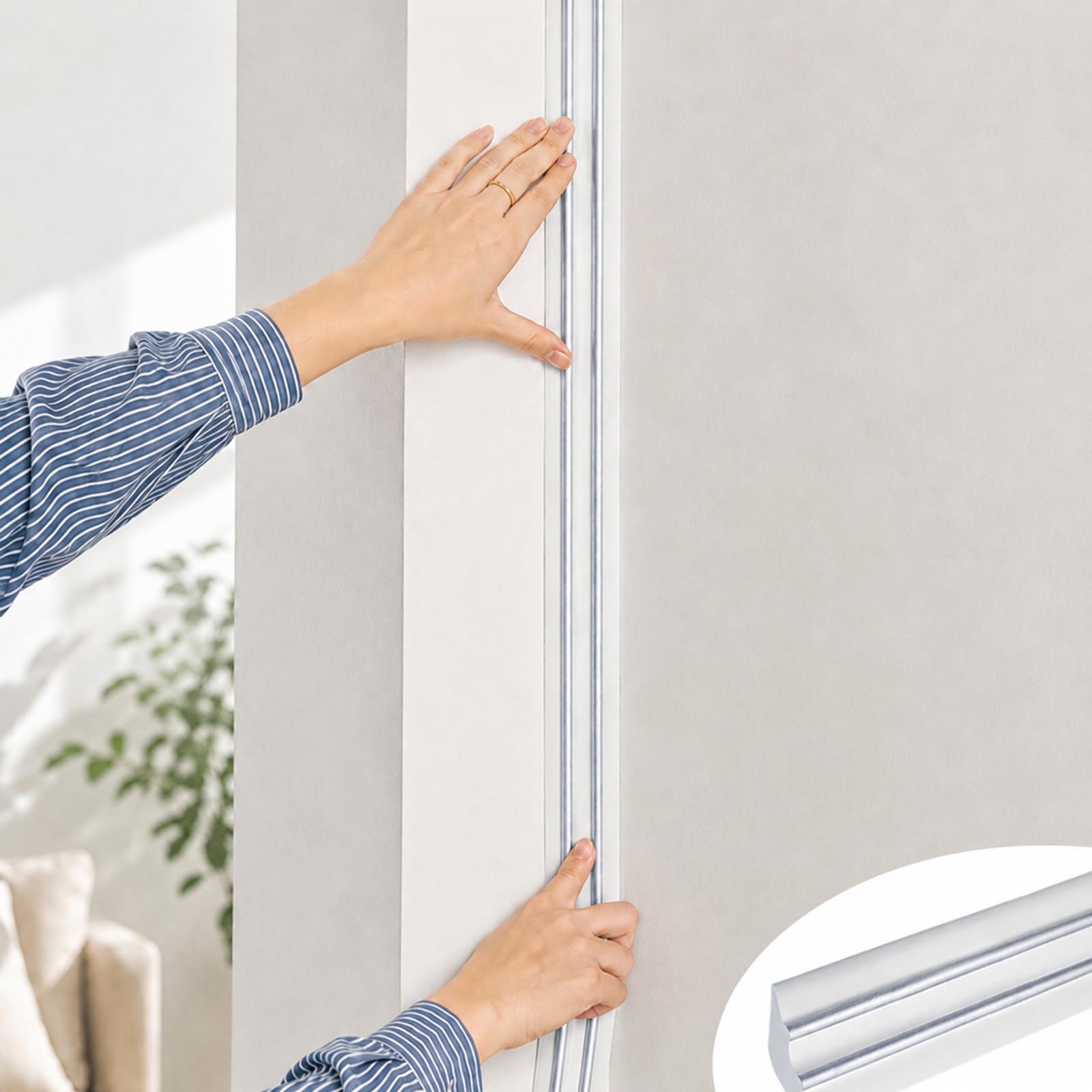 Peel And Stick Wall Molding PVC Ceiling Trim for Corner Stairs Home 2m,L