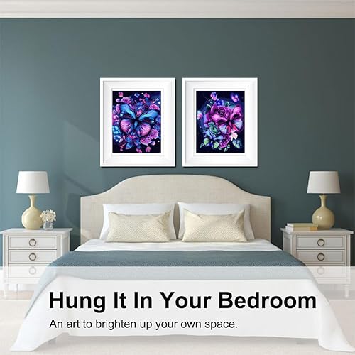 Miniatura 2 de Baisite 5152 Pintura por números, para adulto, principiante, niño, 12 pulgadas de ancho x 16 pulgadas de largo, 2 lienzos, 8 pinceles de madera,