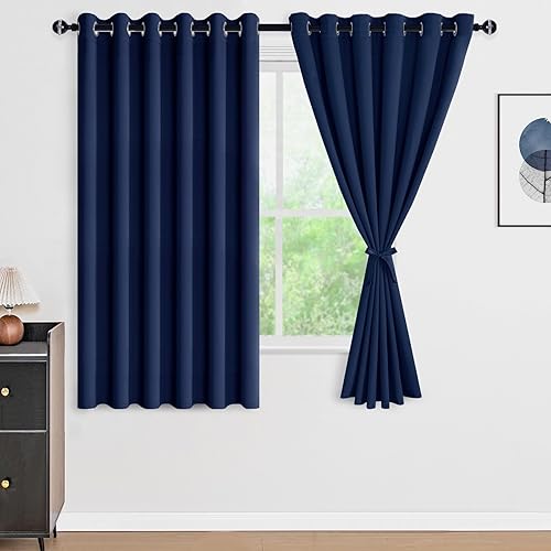 Miniatura 159 de DWCN Cortinas opacas 100% grises de 84 pulgadas de largo para dormitorio con forro negro, doble capa con aislamiento térmico, paneles de cortina