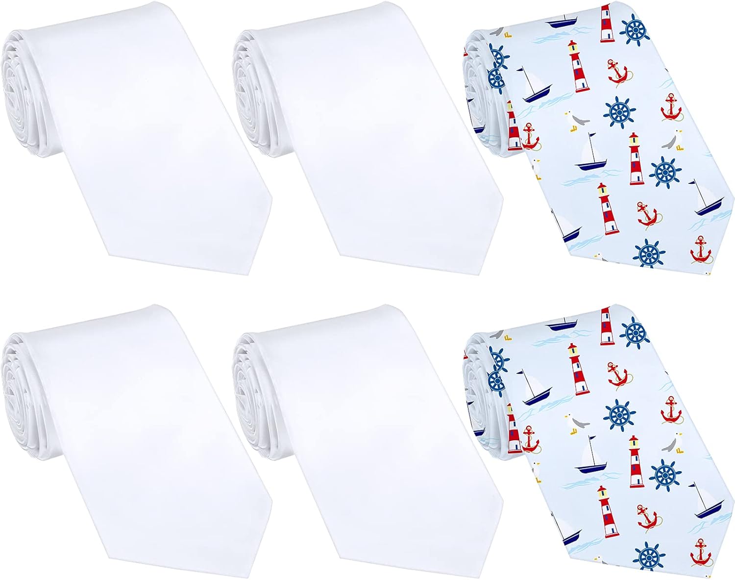 Geyoga Sublimation Blank Tie for Men Solid DIY Dye White Polyester Neckties Sublimation for Weddings Party