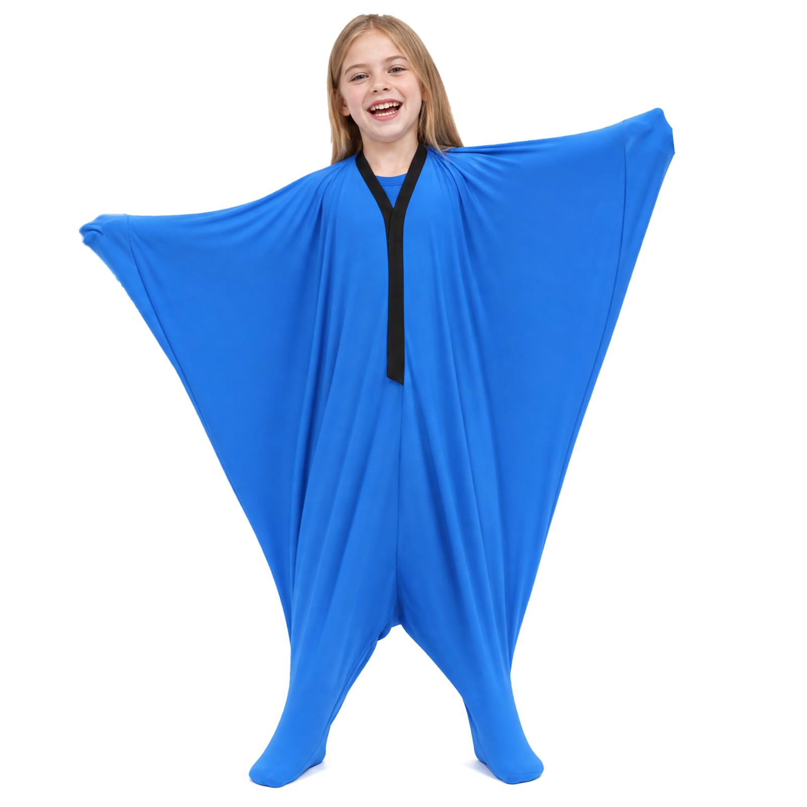 FACHOI Full-Body Wrap Body Sox, Sensory Stretchy Body Sock, Full-Body Wrap Stretchy Body Sox, Sensory Body Sock for Kids to Relax and Focus F6-GGRTW (Blue-M)