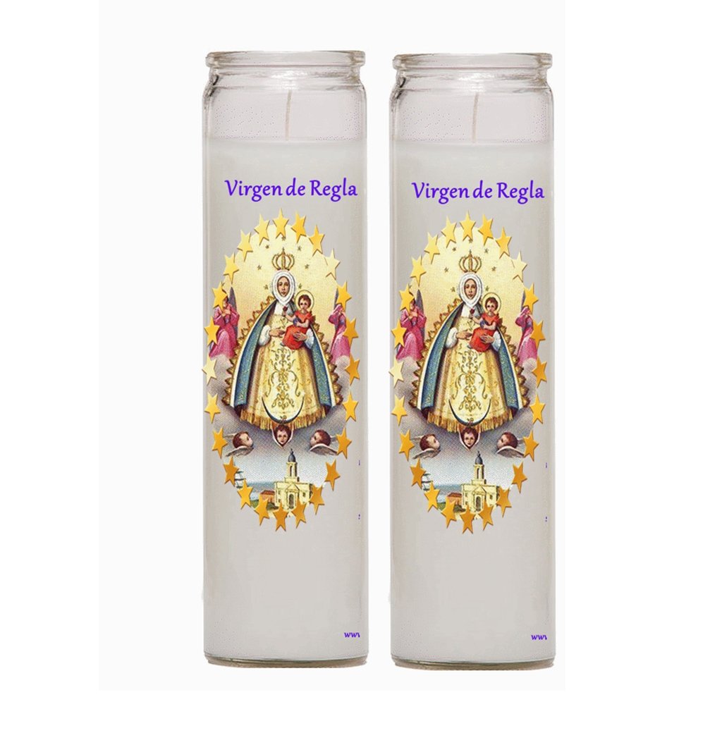 Virgen de Regla Velas Set of Two or 4 Candles Veladoras Set de 2 o 4 Velas (2)